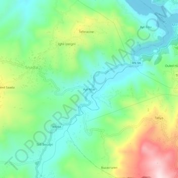 Carte topographique Ait Nsar, altitude, relief