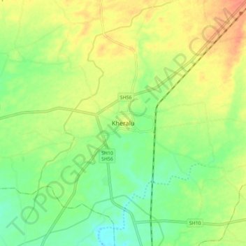 Carte topographique Kheralu, altitude, relief