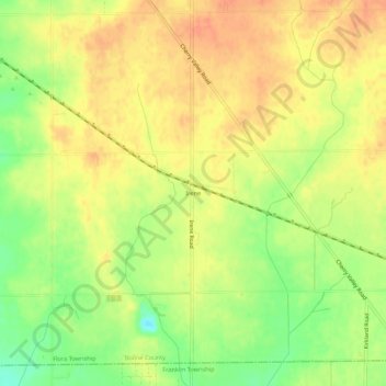 Carte topographique Irene, altitude, relief