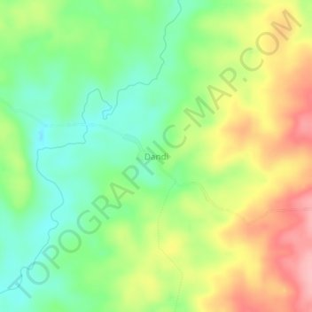 Carte topographique Dandi, altitude, relief