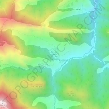 Carte topographique Caleao, altitude, relief