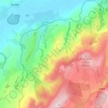 Carte topographique Meadowtown, altitude, relief