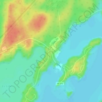 Carte topographique Paint Lake, altitude, relief
