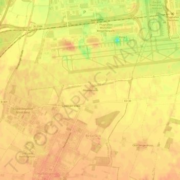 Carte topographique Mariabrunn, altitude, relief