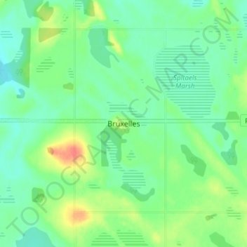 Carte topographique Bruxelles, altitude, relief