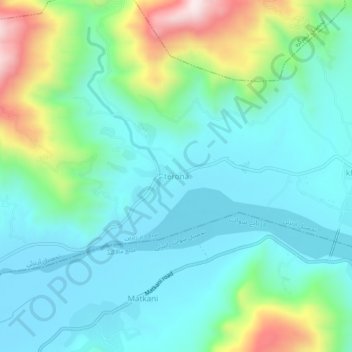 Carte topographique terona, altitude, relief