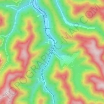 Carte topographique Rocklick, altitude, relief