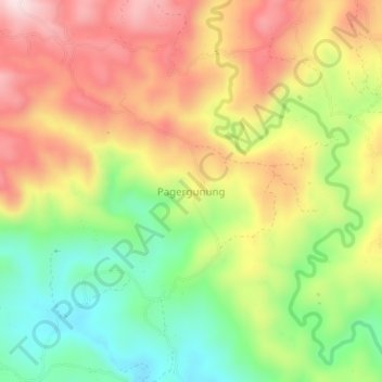 Carte topographique Pagergunung, altitude, relief