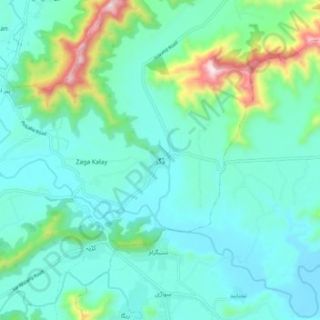 Carte topographique Daggar, altitude, relief