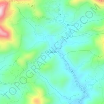 Carte topographique Kallanchira, altitude, relief