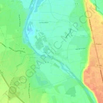 Carte topographique La Roche, altitude, relief