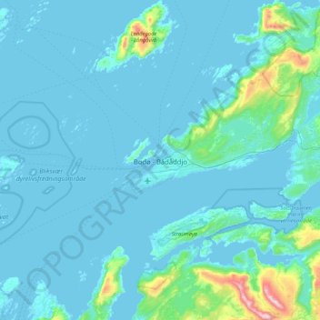Carte topographique Bodø - Bådåddjo, altitude, relief