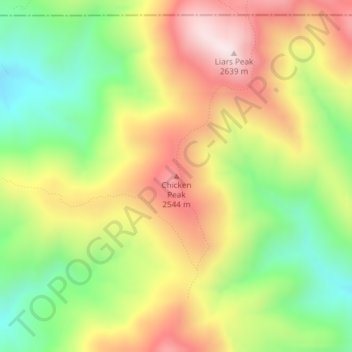 Carte topographique Chicken Peak, altitude, relief