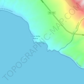 Carte topographique Corio, altitude, relief