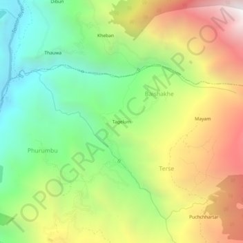 Carte topographique Tagelum, altitude, relief