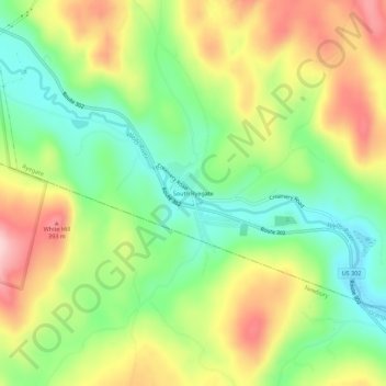 Carte topographique South Ryegate, altitude, relief