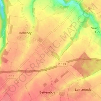 Carte topographique Boulainvillers, altitude, relief