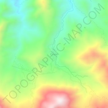 Carte topographique Cuale, altitude, relief