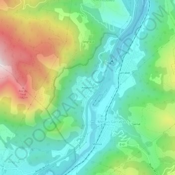Carte topographique Amplaing, altitude, relief
