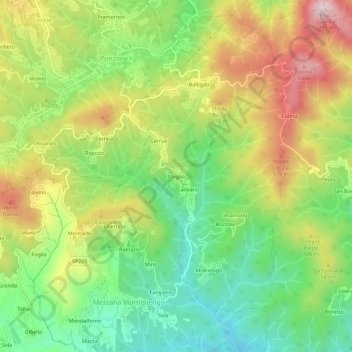 Carte topographique Vioglio, altitude, relief