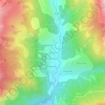 Carte topographique Chaumie, altitude, relief