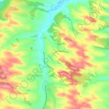 Carte topographique A la Gavache, altitude, relief