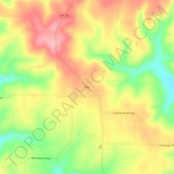 Carte topographique Fox, altitude, relief