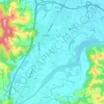 Carte topographique Gudura, altitude, relief