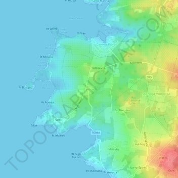 Carte topographique Cervera, altitude, relief