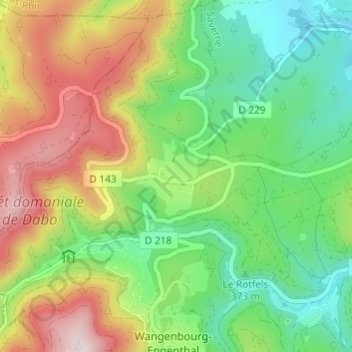 Carte topographique Obersteigen, altitude, relief