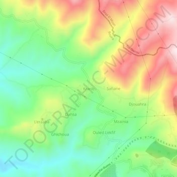 Carte topographique Krarib, altitude, relief