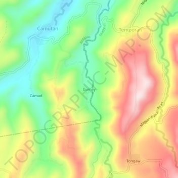 Carte topographique Gumay, altitude, relief