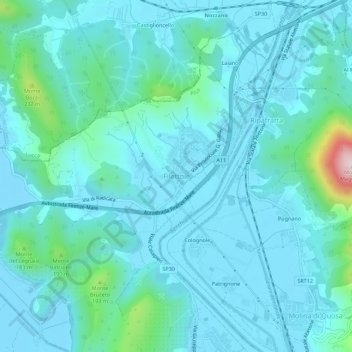 Carte topographique Filettole, altitude, relief