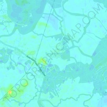 Carte topographique Tanza Norte, altitude, relief