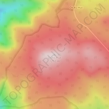 Carte topographique Dicks Hut, altitude, relief