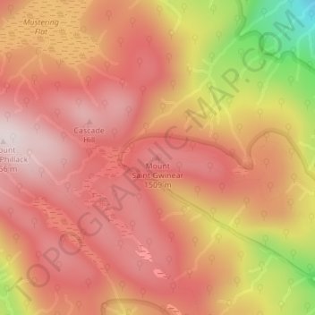 Carte topographique Mount Saint Gwinear, altitude, relief
