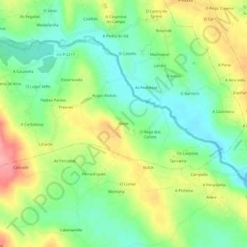 Carte topographique Mede, altitude, relief