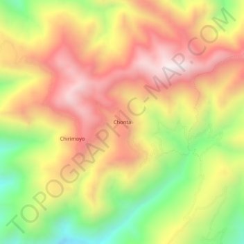 Carte topographique Chonta, altitude, relief