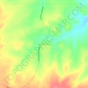 Carte topographique Andamooka, altitude, relief