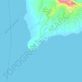 Carte topographique Pulang-Bato, altitude, relief