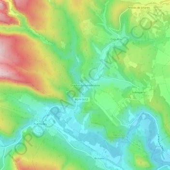 Carte topographique Quintanilla Valdebodres, altitude, relief