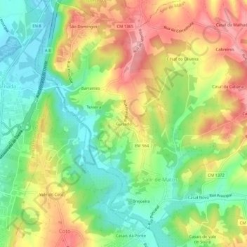 Carte topographique Guisado, altitude, relief