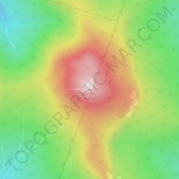 Carte topographique Camels Hump, altitude, relief