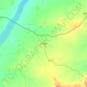 Carte topographique Kasdol, altitude, relief