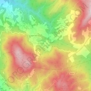Carte topographique Sasso Pisano, altitude, relief