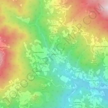 Carte topographique Dorbora, altitude, relief