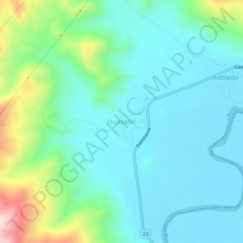 Carte topographique Huasanó, altitude, relief