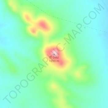 Carte topographique El Diez, altitude, relief