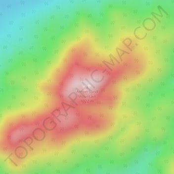 Carte topographique Ampersand Mountain, altitude, relief