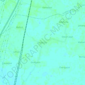 Carte topographique Sikharpur, altitude, relief